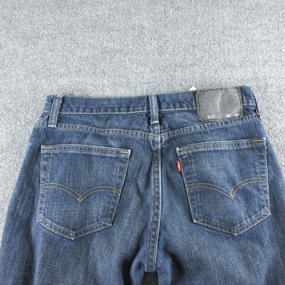 Levis 511 Jeans Mens 32x32 Blue Slim Straight Dark Wash Stretch Denim Workwear - Picture 8 of 12